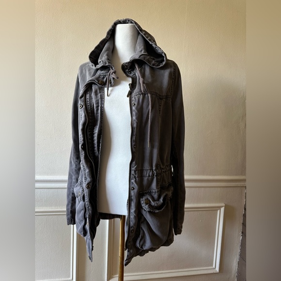 Max Jeans Grey Military Parka Size Medium - Picture 5 of 7